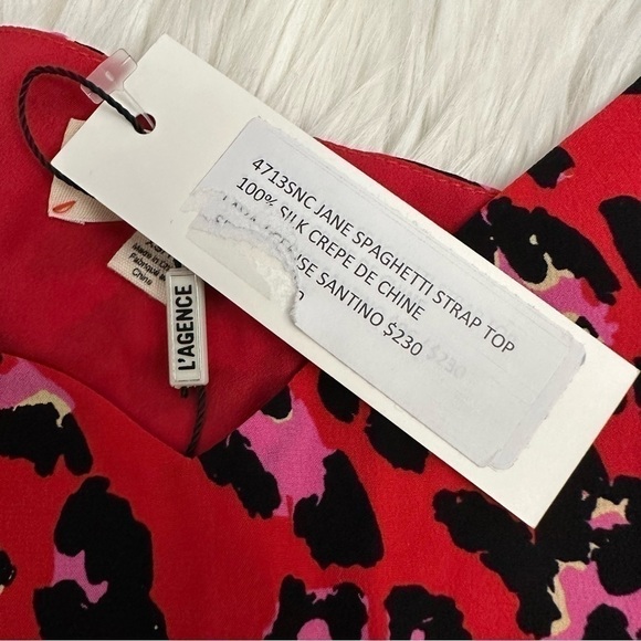 L’agence Jane Spaghetti Strap Tank Leopard Print - Picture 7 of 8